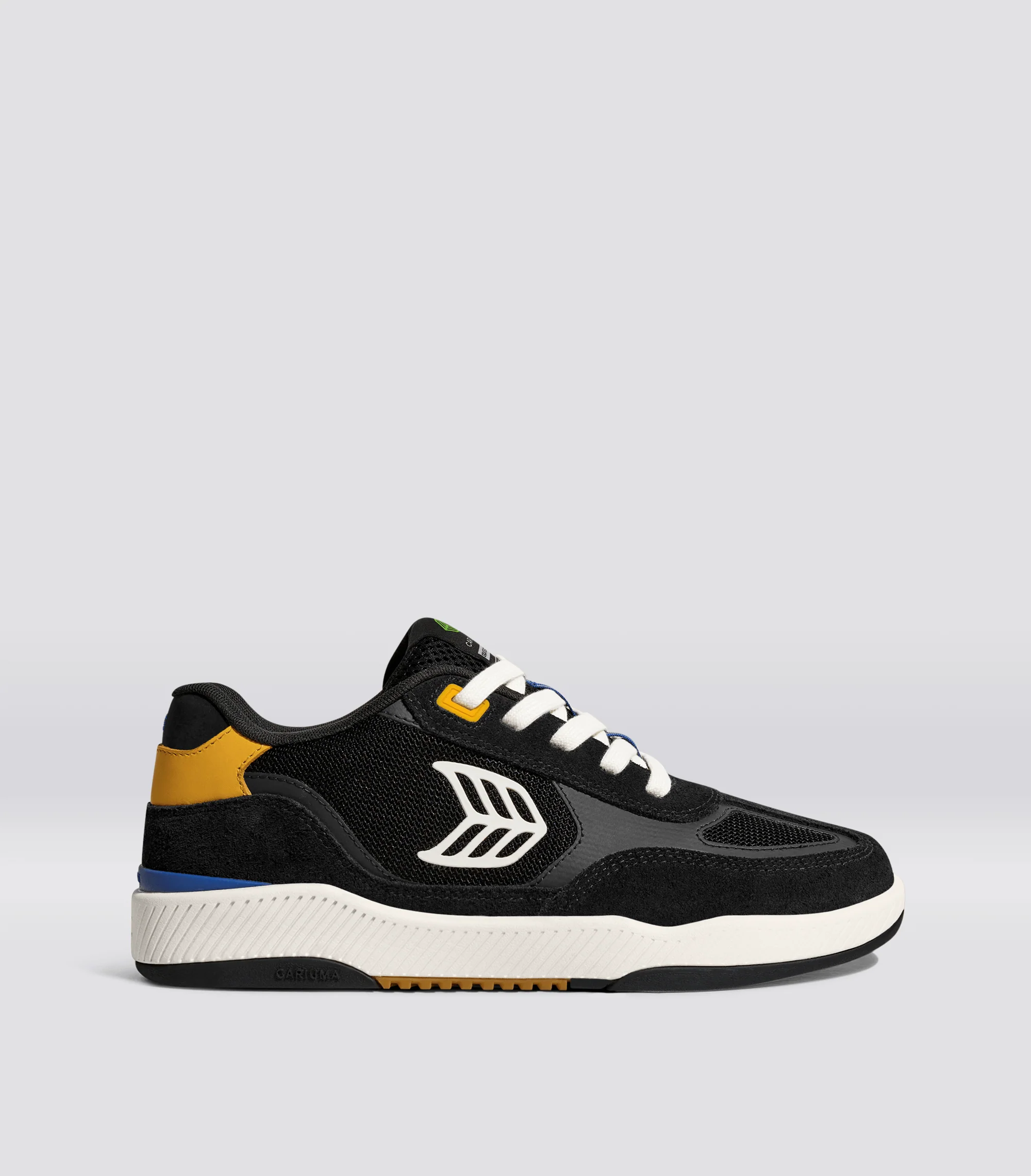 Skategoat C25 PRO Black Suede and Mesh Ivory Logo Yellow Sneaker