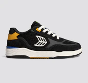Skategoat C25 PRO Black Suede and Mesh Ivory Logo Yellow Sneaker - Image 10