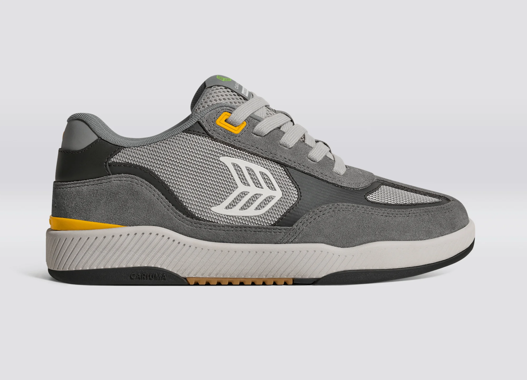 Skategoat C25 PRO Charcoal Grey Suede Light Grey Mesh Ice Logo Yellow Sneaker - Image 4