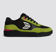 Skategoat C25 PRO Lime Green Suede Black Mesh Ivory Logo Pink Sneaker - Image 10