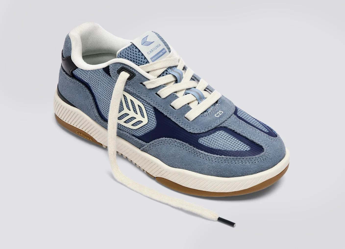 Skategoat C25 PRO Mountain Spring Suede Marine Blue Mesh Ivory Logo Sneaker - Image 5