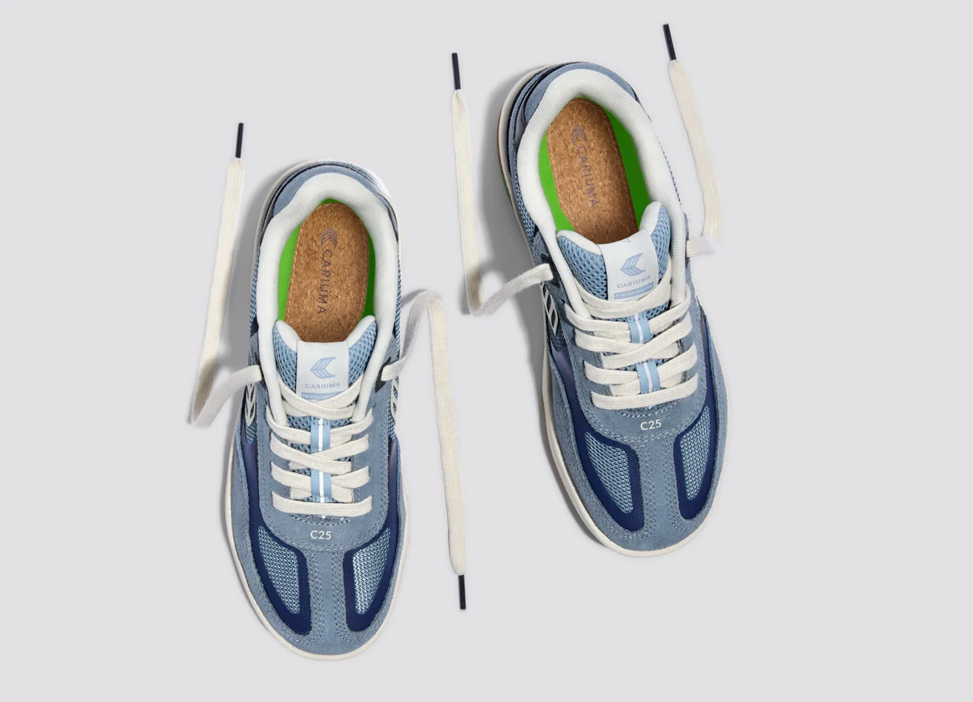 Skategoat C25 PRO Mountain Spring Suede Marine Blue Mesh Ivory Logo Sneaker - Image 9