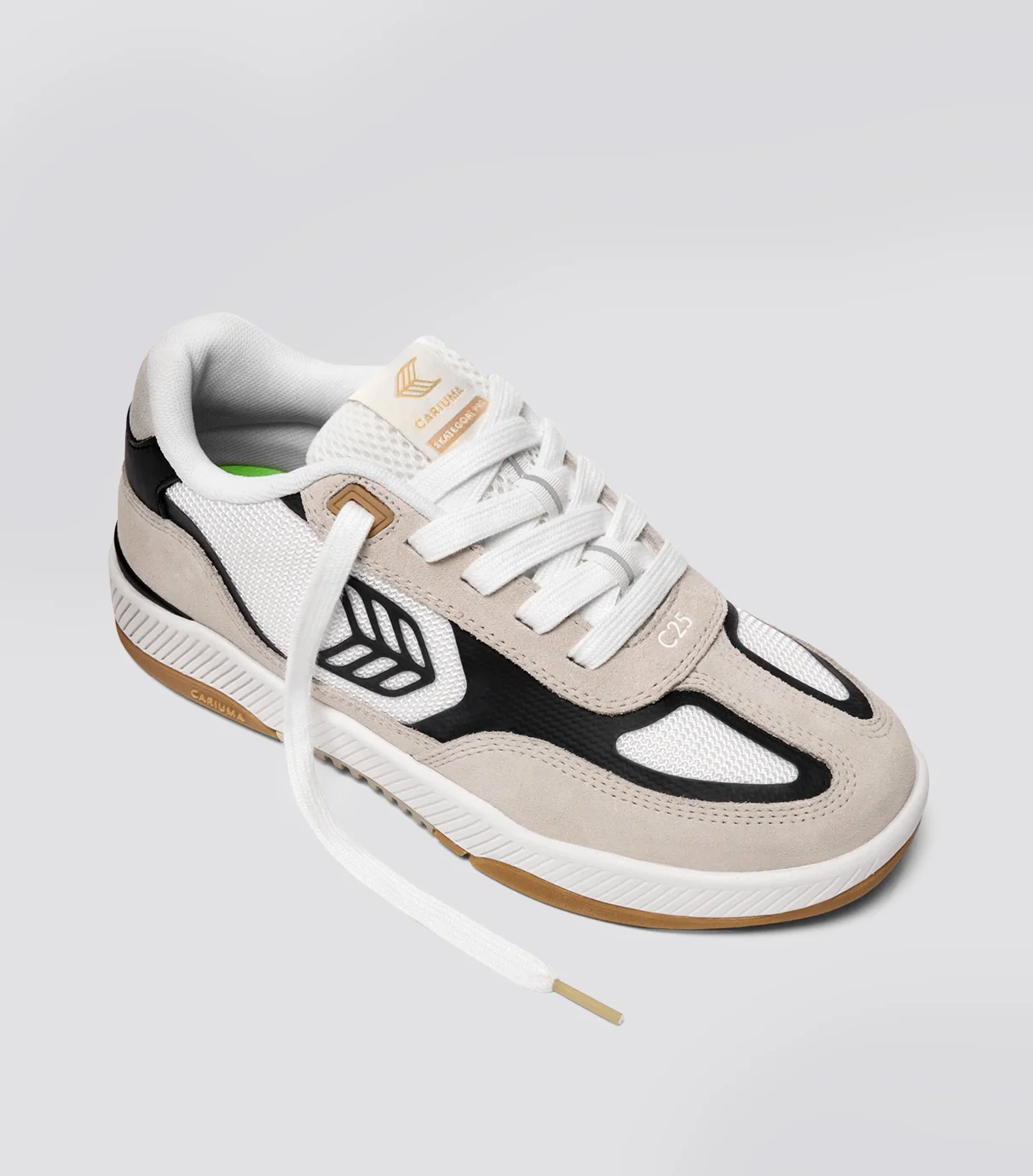 Skategoat C25 PRO Off-White Mesh Light Cream Suede Black Accents Sneaker - Image 2