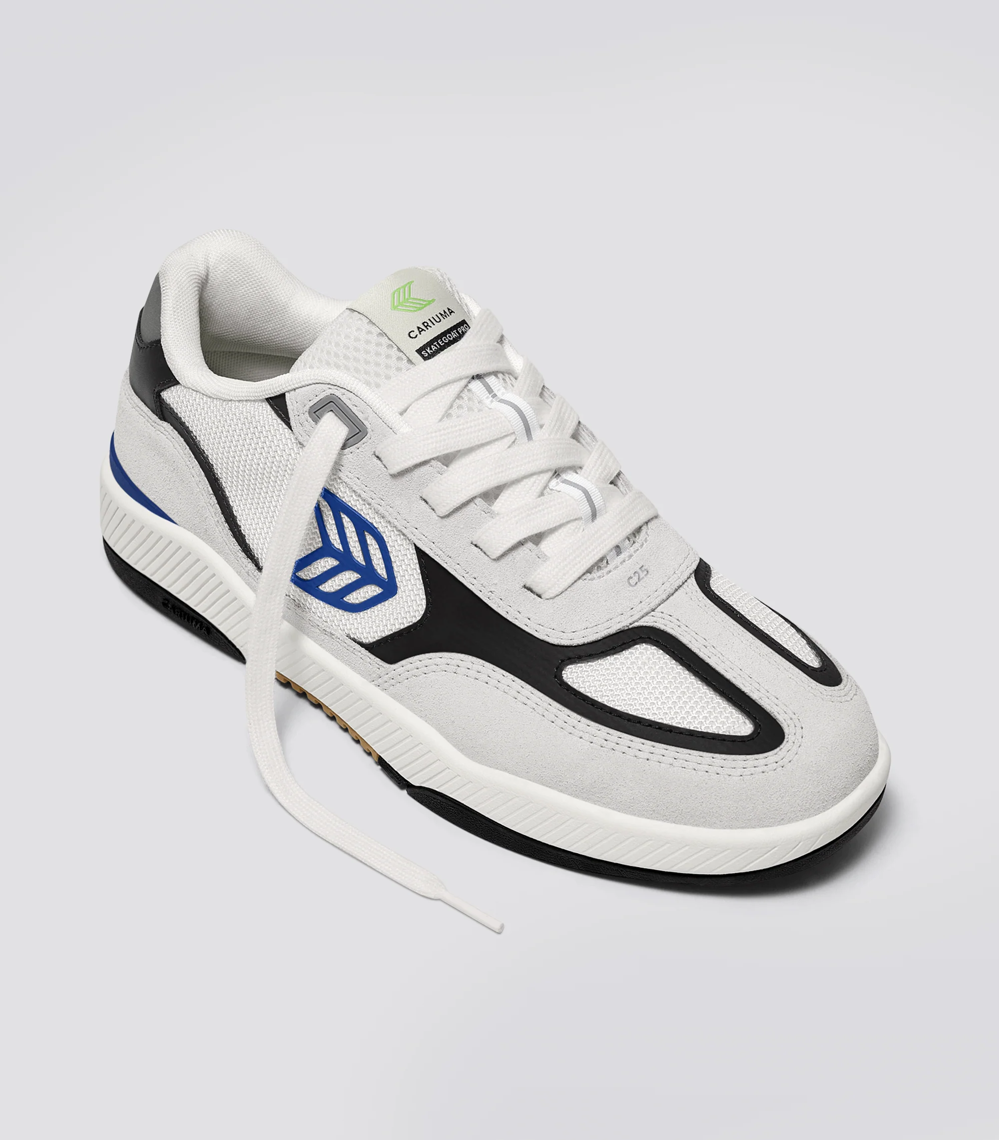 Skategoat C25 PRO Smoke White Suede Off-White Mesh Blue Logo Black Sneaker - Image 2