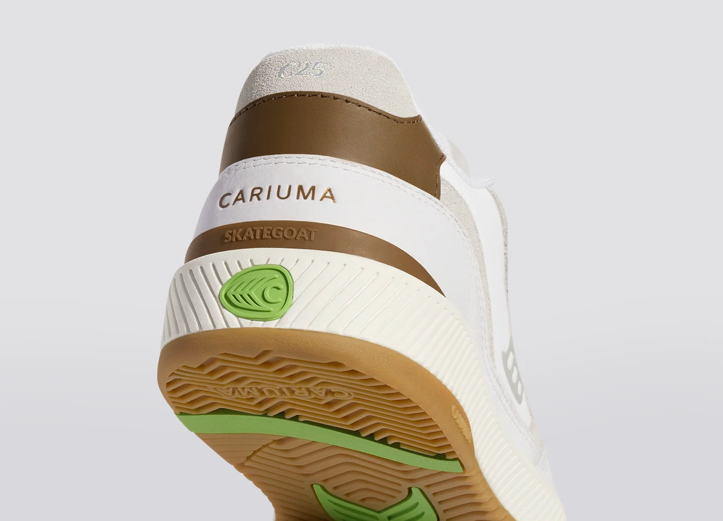 Skategoat C25 White Premium Leather Plaza Taupe Logo Ivory Sneaker - Image 7
