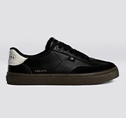 TOCA Teak Black Diamond Leather Off-White Accents Sneaker - Image 10