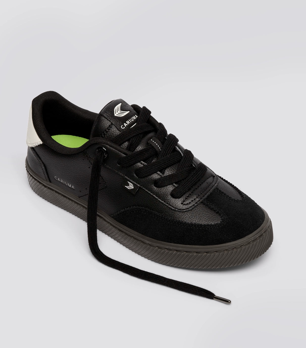 TOCA Teak Black Diamond Leather Off-White Accents Sneaker - Image 2