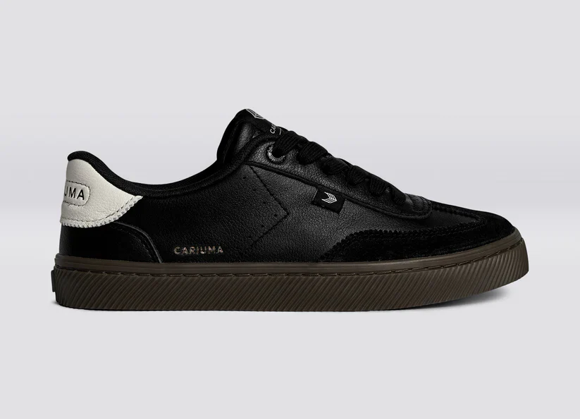 TOCA Teak Black Diamond Leather Off-White Accents Sneaker - Image 3
