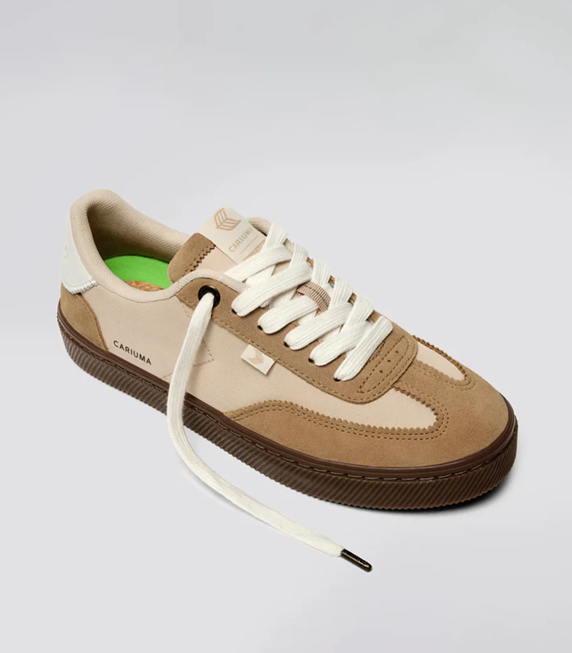 TOCA Teak Light Cream Nylon Latte Suede Sneaker - Image 2