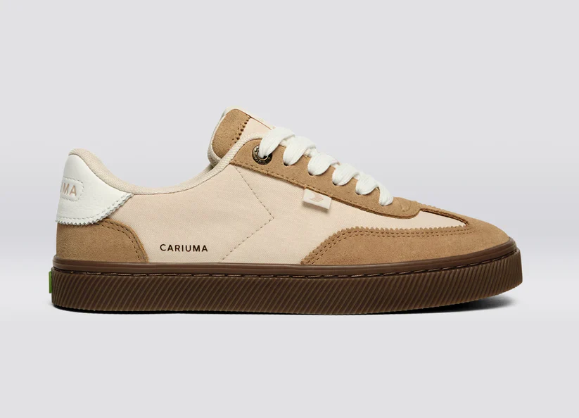 TOCA Teak Light Cream Nylon Latte Suede Sneaker - Image 4