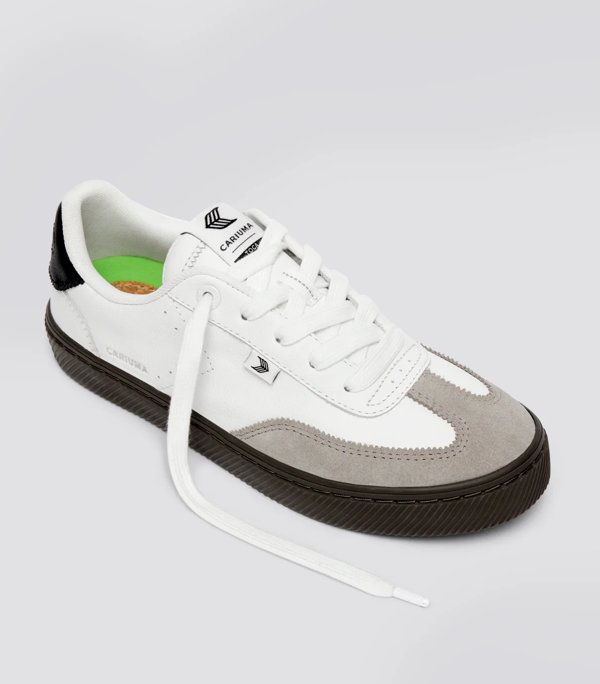 TOCA White Diamond Leather Cloud Grey Suede Sneaker - Image 2
