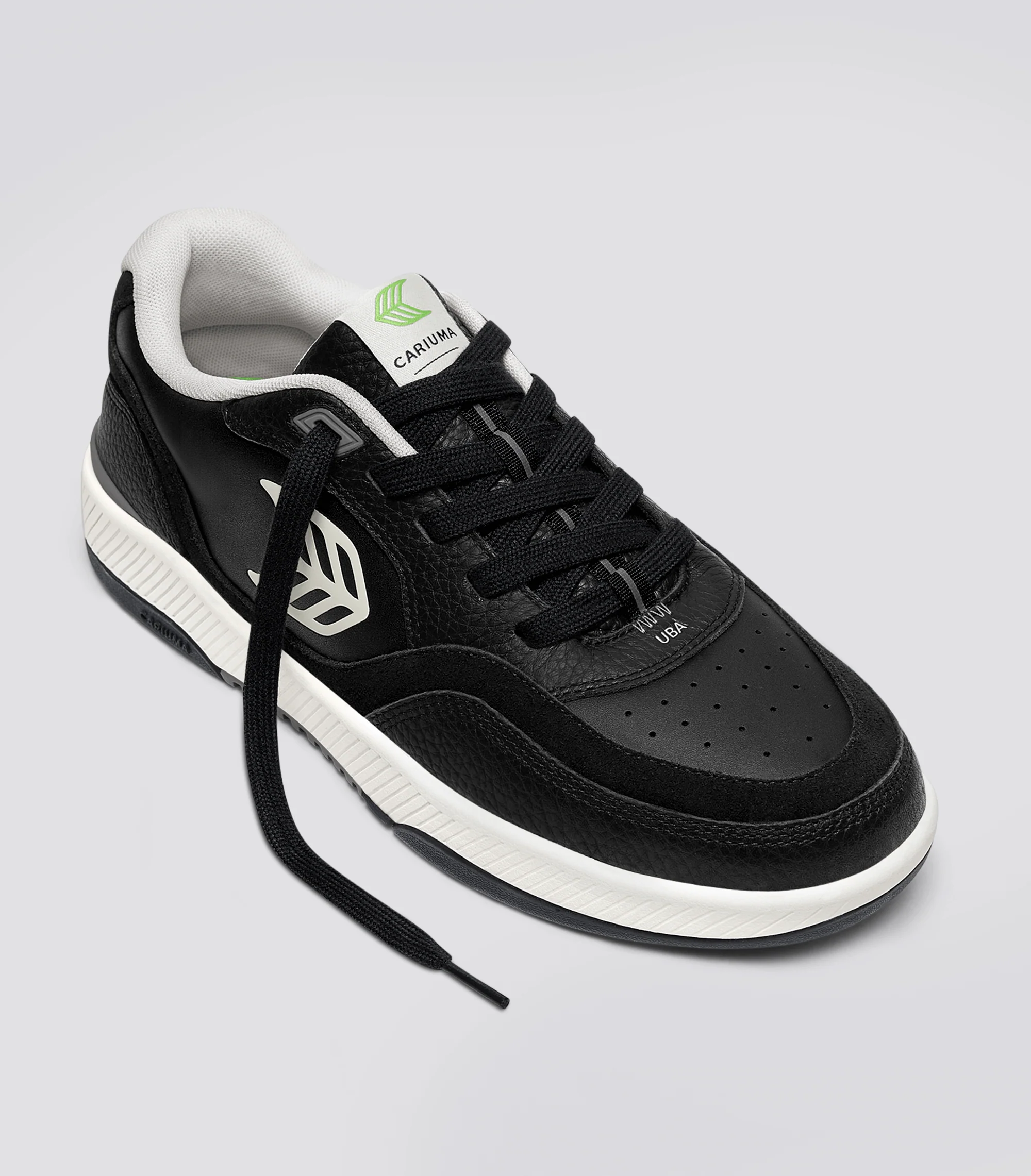 UBA Black Leather Off-White Logo Sneaker - Image 2