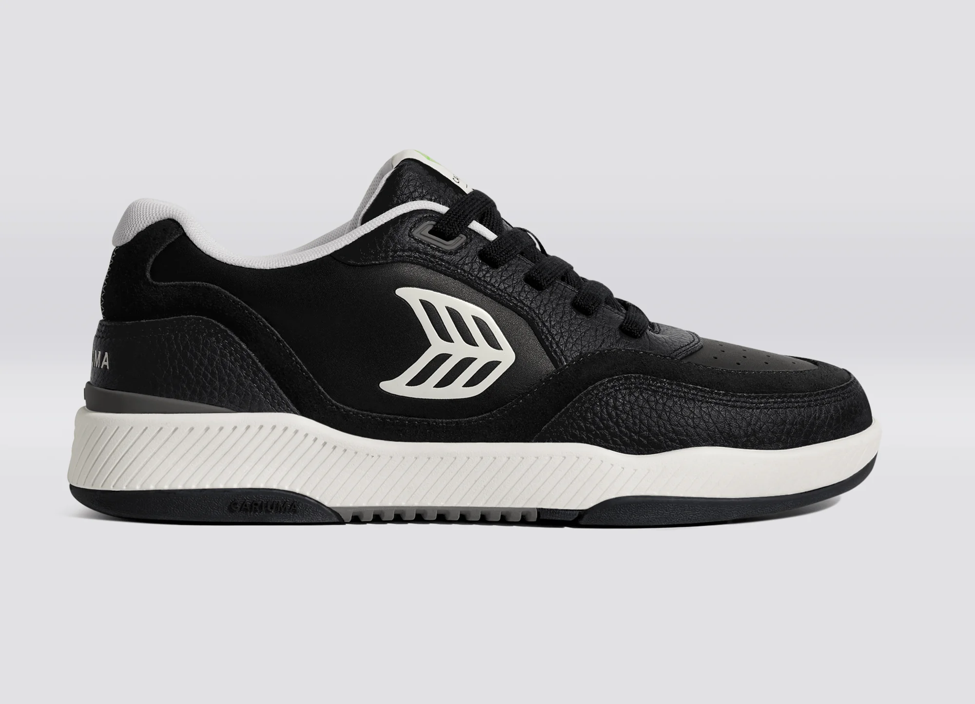 UBA Black Leather Off-White Logo Sneaker - Image 4