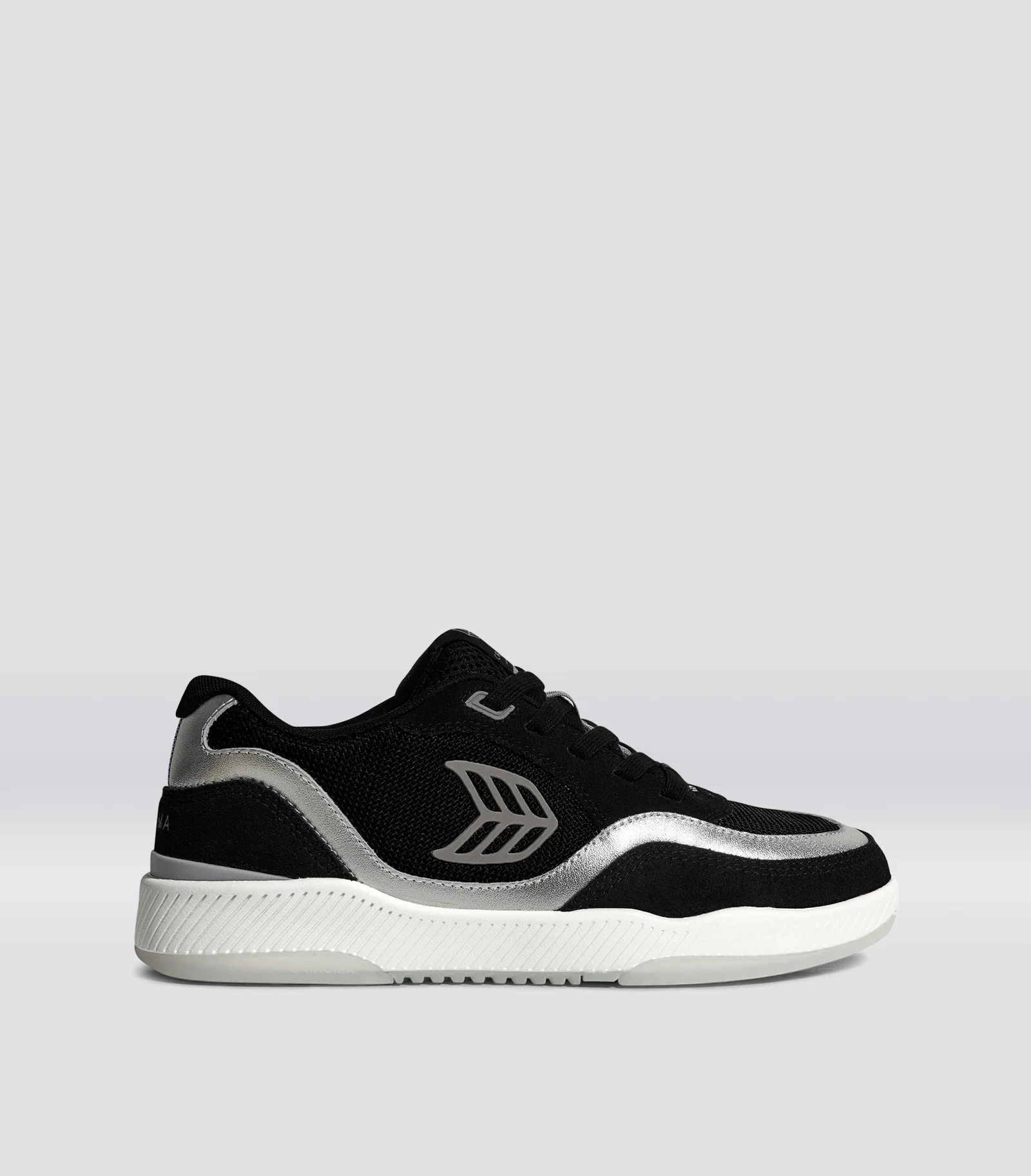 UBA Black Suede and Mesh Silver Accents Sneaker