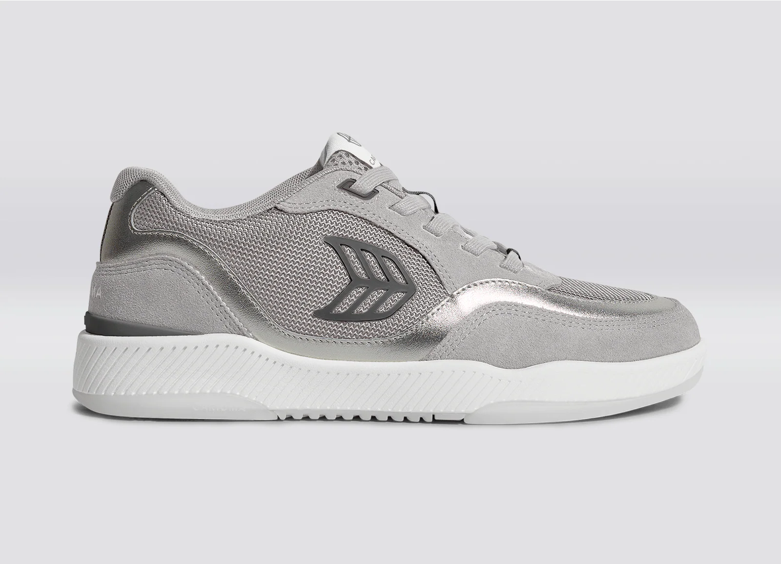 UBA Charcoal Grey Suede and Mesh Light Grey Logo Silver Accents Sneaker - Image 4