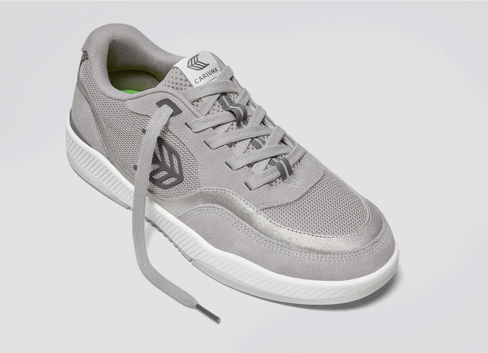 UBA Charcoal Grey Suede and Mesh Light Grey Logo Silver Accents Sneaker - Image 5