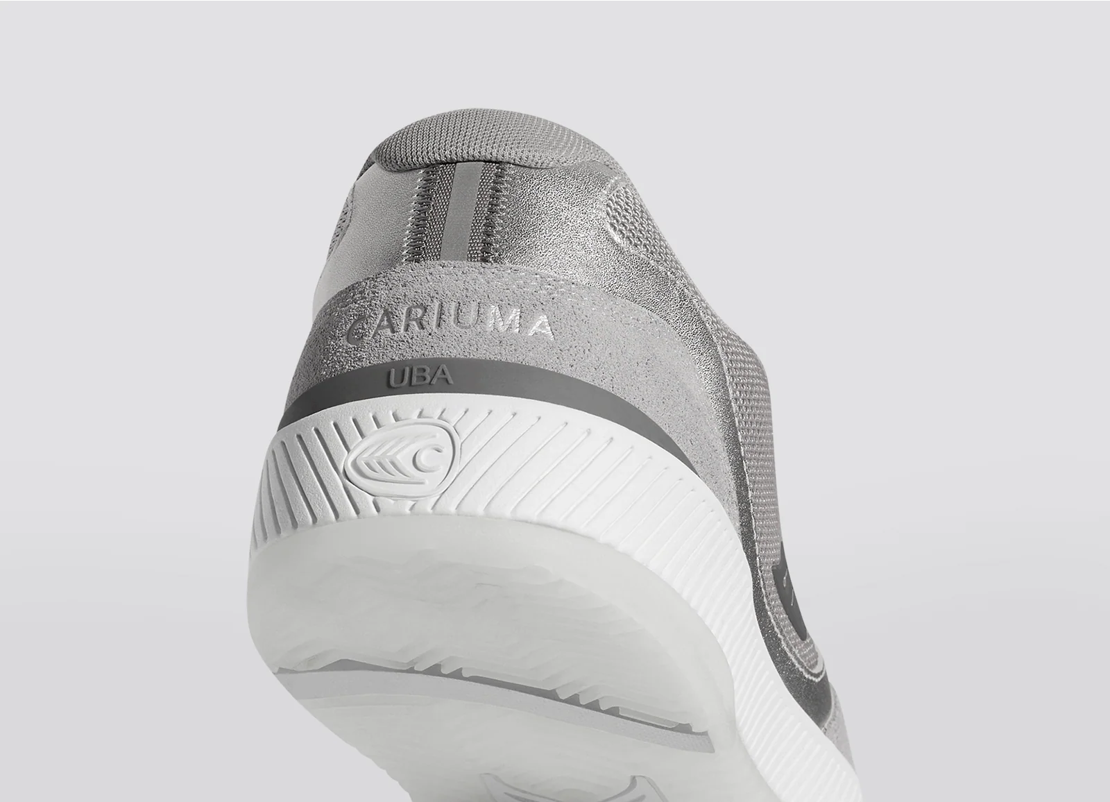 UBA Charcoal Grey Suede and Mesh Light Grey Logo Silver Accents Sneaker - Image 8