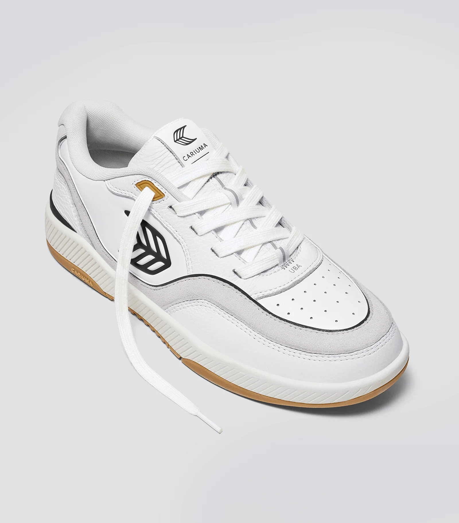 UBA Gum White Leather Black Logo Sneaker - Image 3