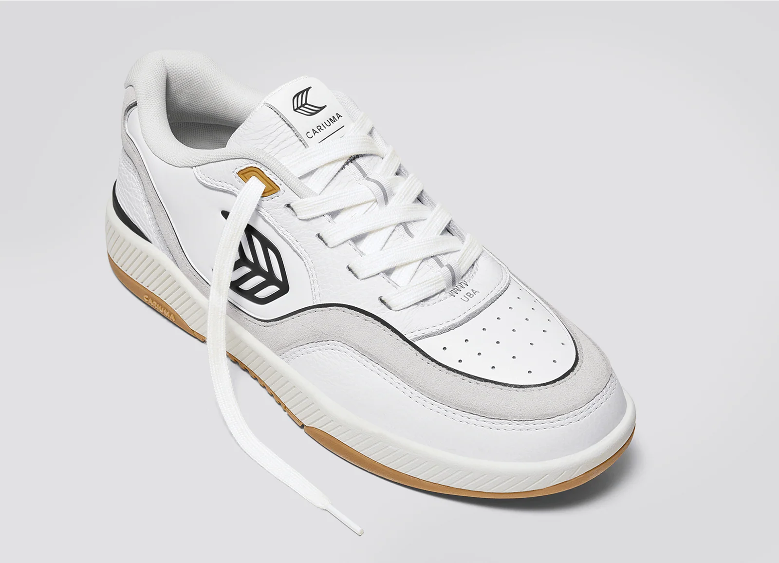 UBA Gum White Leather Black Logo Sneaker - Image 5