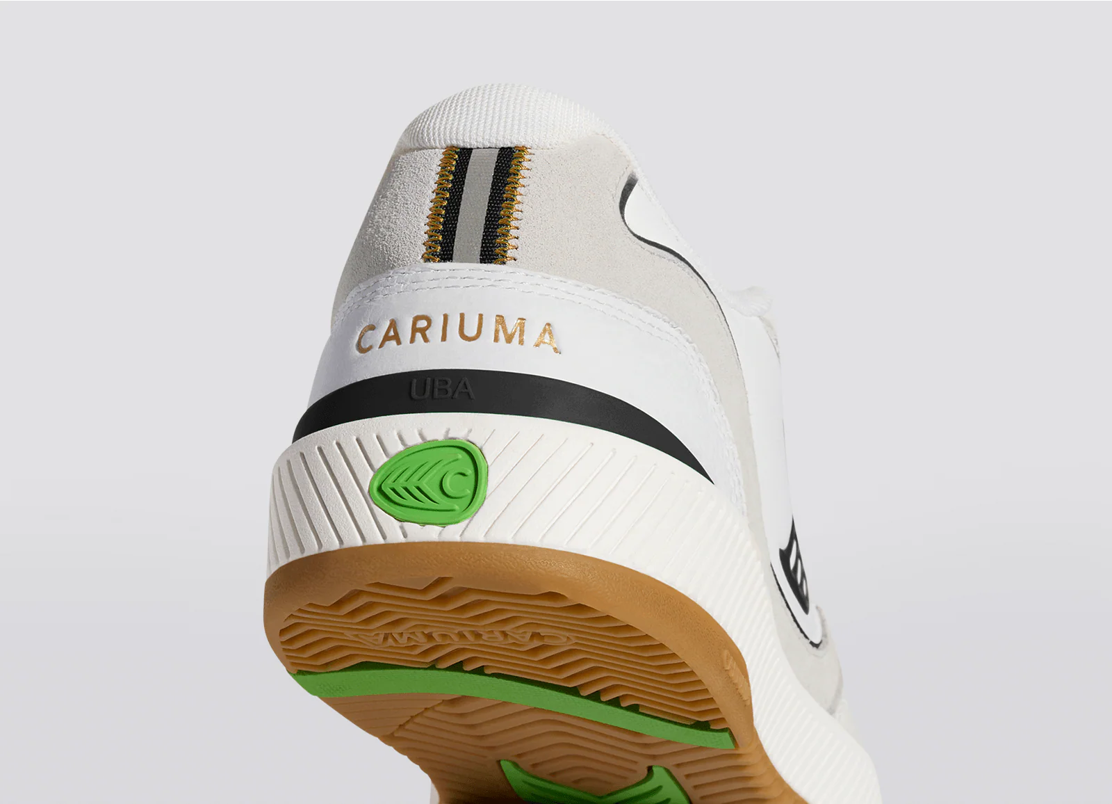 UBA Gum White Leather Black Logo Sneaker - Image 8