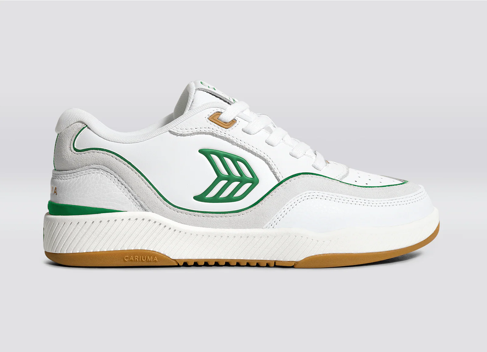 UBA Gum White Leather Green Logo Sneaker - Image 4