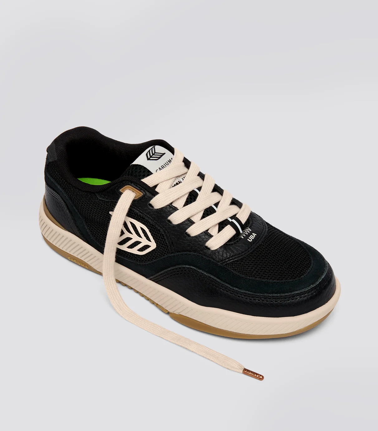 UBA PRO Black Suede and Mesh Light Cream Logo Sneaker - Image 2