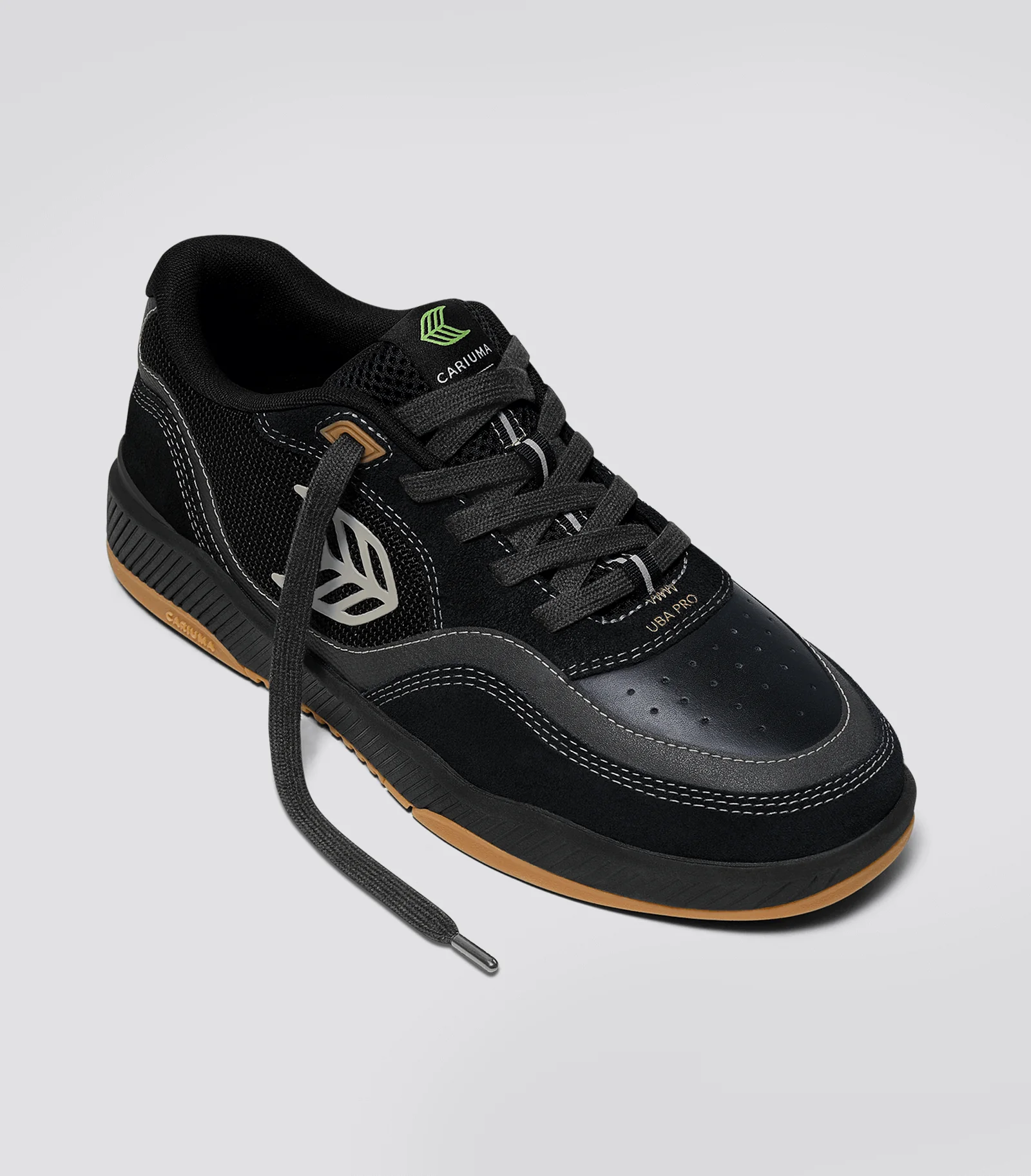 UBA PRO Black Suede and Mesh Silver Cloud Logo Sneaker - Image 2