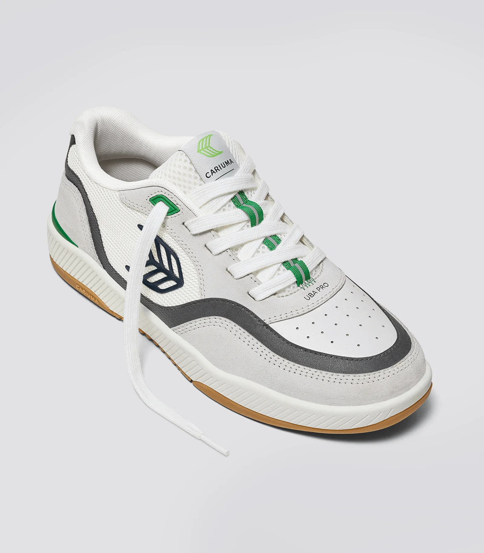 UBA PRO Smoke White Suede Off-White Mesh Black Logo Green Sneaker - Image 2