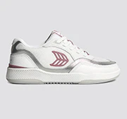 UBA White Leather and Suede Blush Pink Logo Silver Accents Sneaker - Image 11