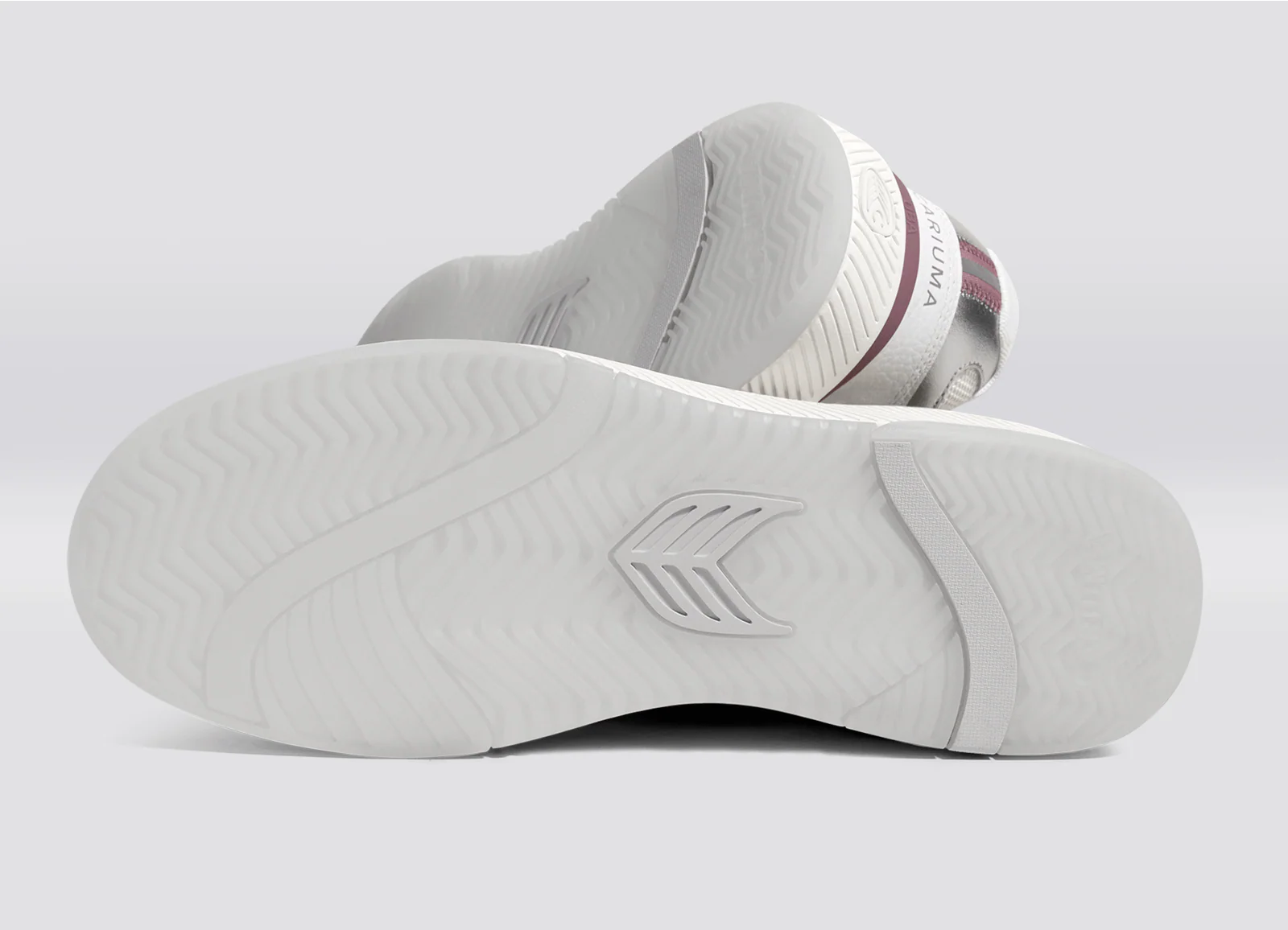 UBA White Leather and Suede Blush Pink Logo Silver Accents Sneaker - Image 7