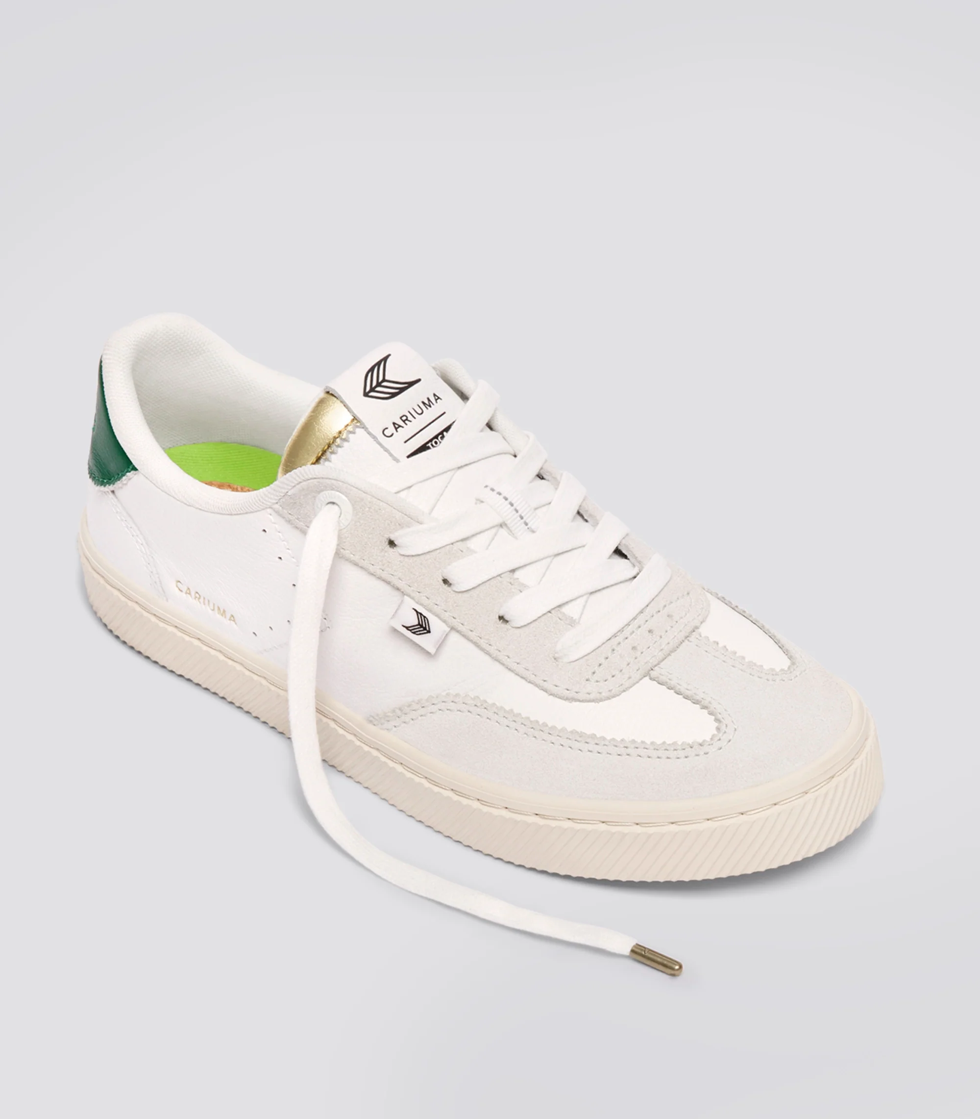 TOCA Soft Grain Leather & Suede Warm White Lush Green - Image 2