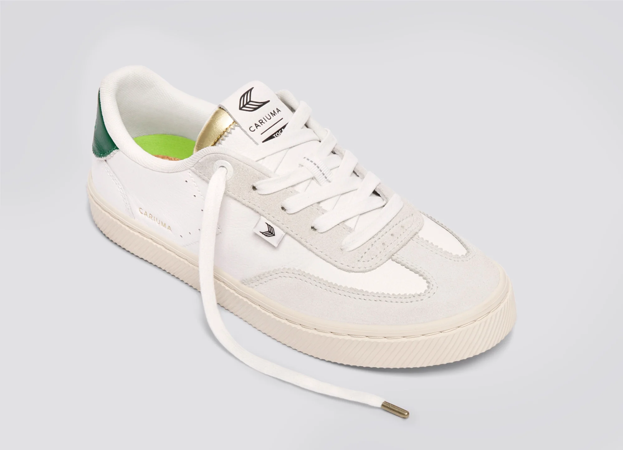 TOCA Soft Grain Leather & Suede Warm White Lush Green - Image 4