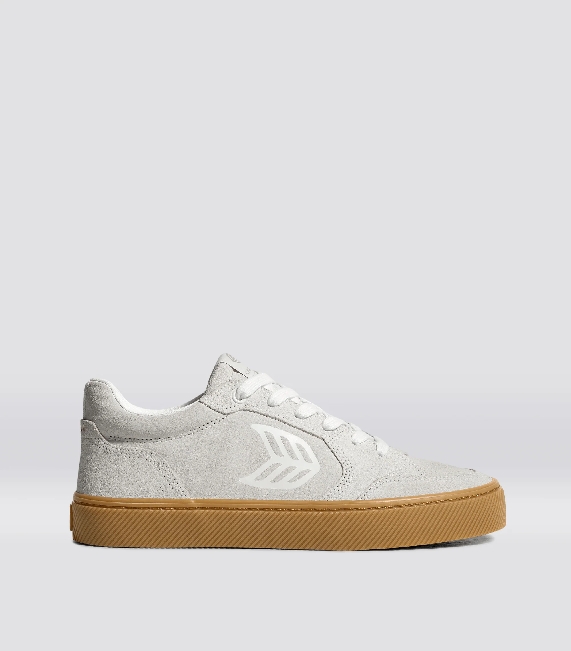 VALLELY Gum Smoke White Suede Off-White Logo Sneaker