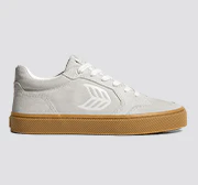 VALLELY Gum Smoke White Suede Off-White Logo Sneaker - Image 10