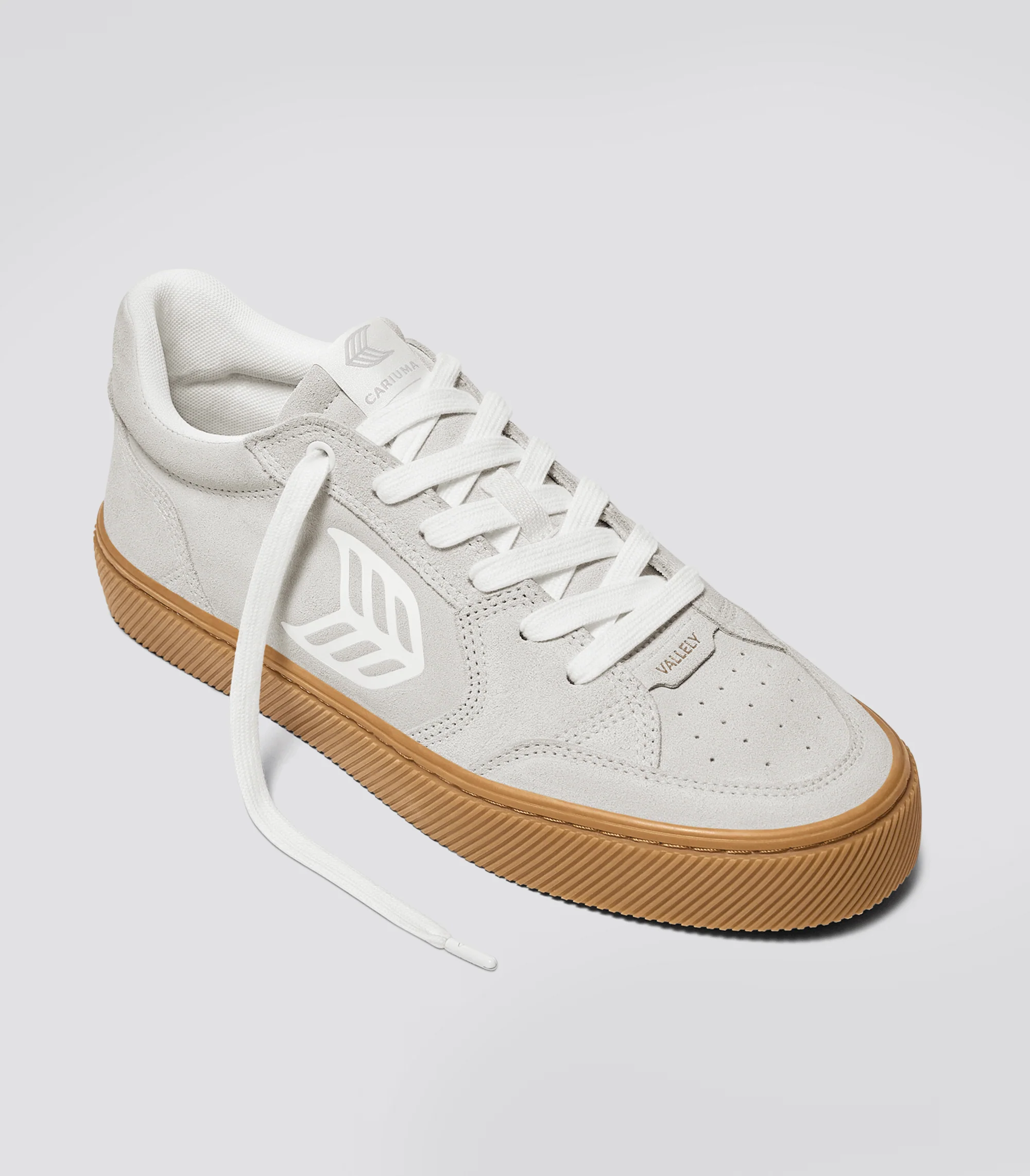 VALLELY Gum Smoke White Suede Off-White Logo Sneaker - Image 2