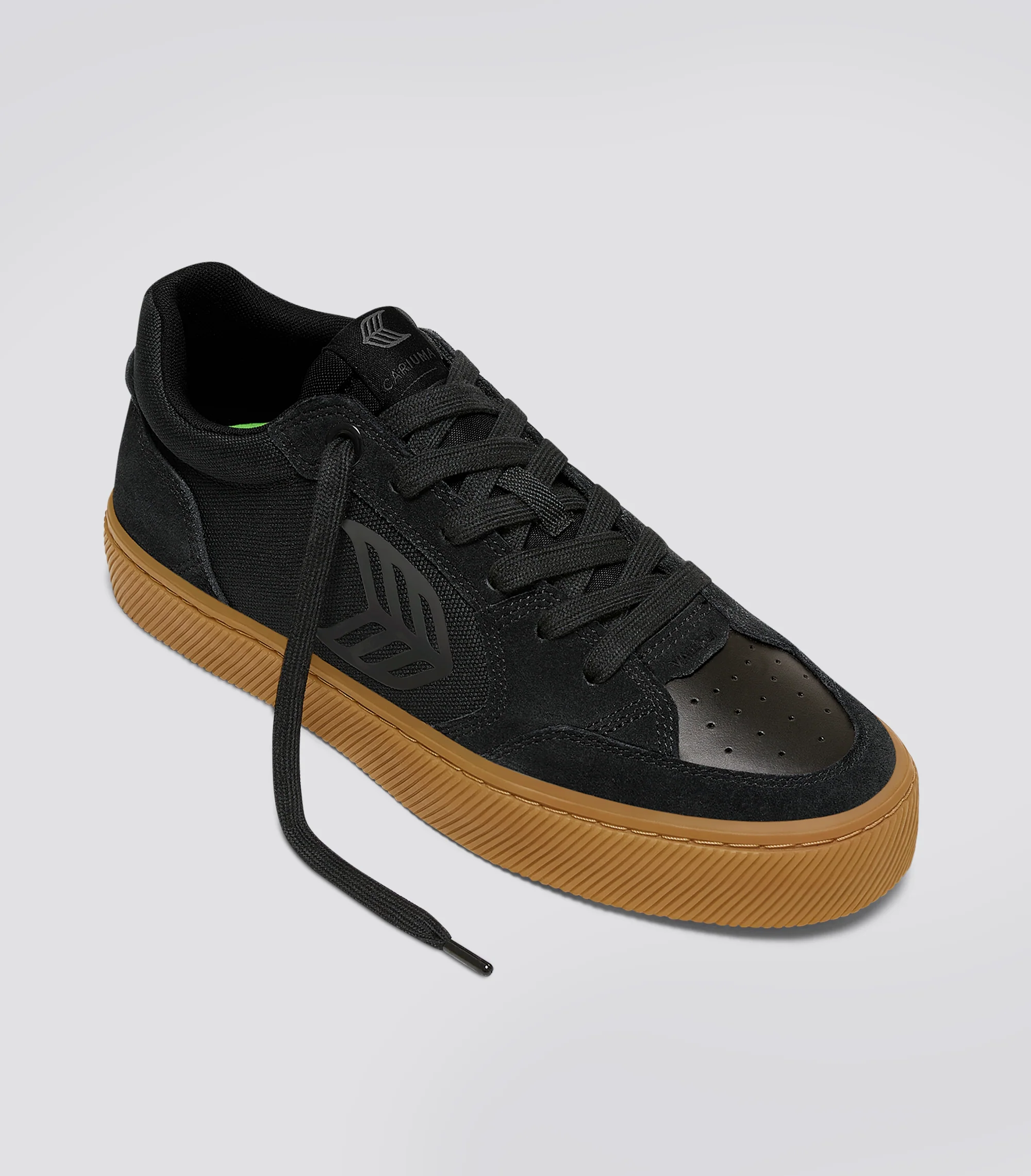 VALLELY PRO Gum Black Suede and Cordura Ash Grey Logo Sneaker - Image 3