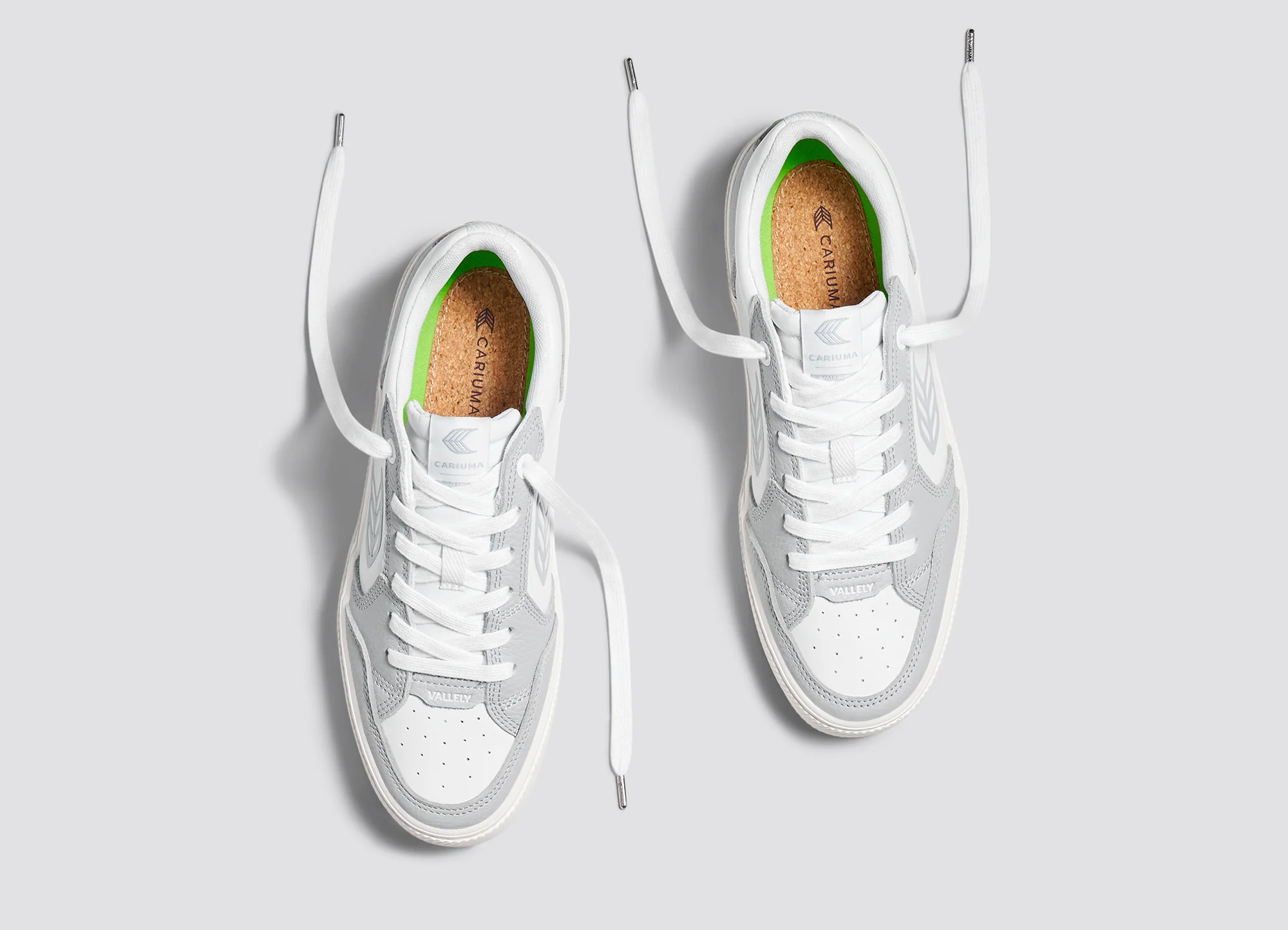 VALLELY White Leather Onyx Grey Accents Sneaker - Image 9