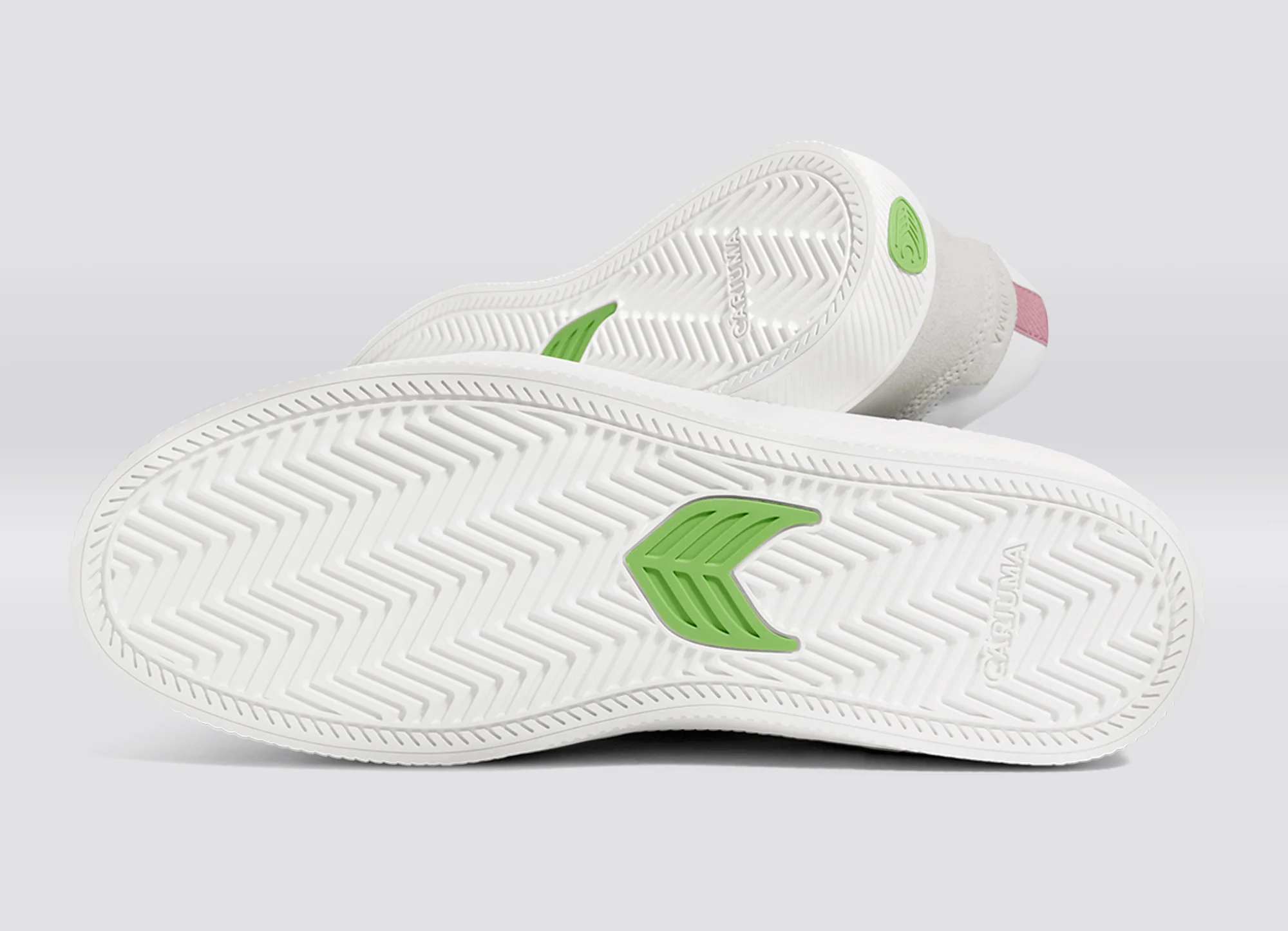 VALLELY White Leather Smoke White Suede Blush Pink Logo Sneaker - Image 7
